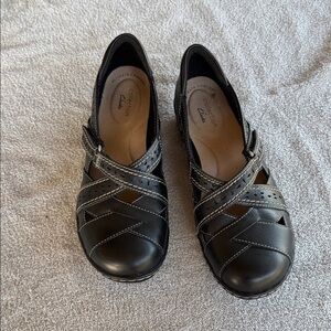 Clarks Ashland Spin Q shoes size 7 Women's Black Leather Clarks ultimate comfort